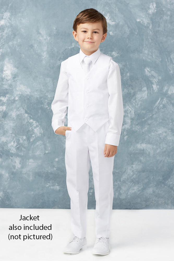 "Stanford" Kids White Suit 5-Piece Set