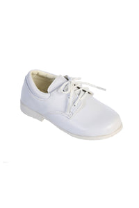 "Vista" Kids White Matte Round Toe Lace Up Shoes