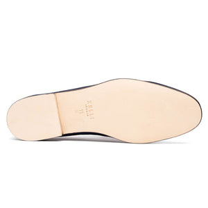 Zelli Tippa Suede and Calfskin Slip-On Penny Loafers in Navy