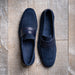 Zelli Tippa Suede and Calfskin Slip-On Penny Loafers in Navy