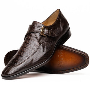 Marco Di Milano Toluca Brown Crocodile & Lizard Monk Strap
