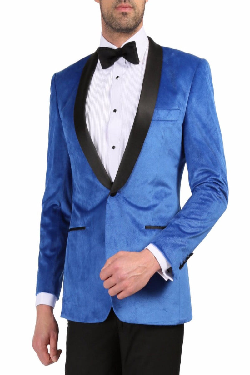 Mens 1 Button Velvet Tuxedo Dinner Jacket In Royal Blue Usa Men S Outlet