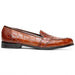 Zelli Tuscany Genuine Caiman Crocodile Penny Loafer in Cognac