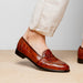 Zelli Tuscany Genuine Caiman Crocodile Penny Loafer in Cognac