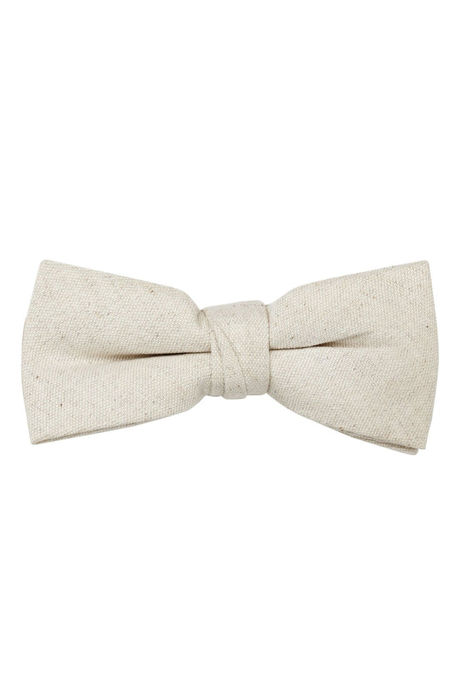 Tux Park Pre-Tied Beige Linen Bow Tie