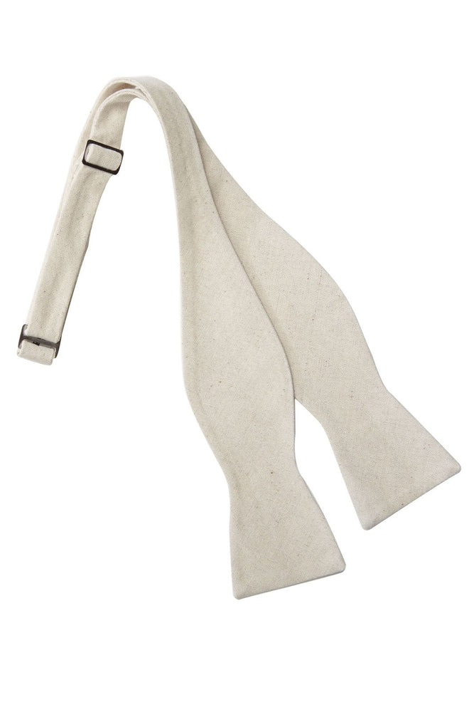 Tux Park Self Tie Beige Linen Bow Tie