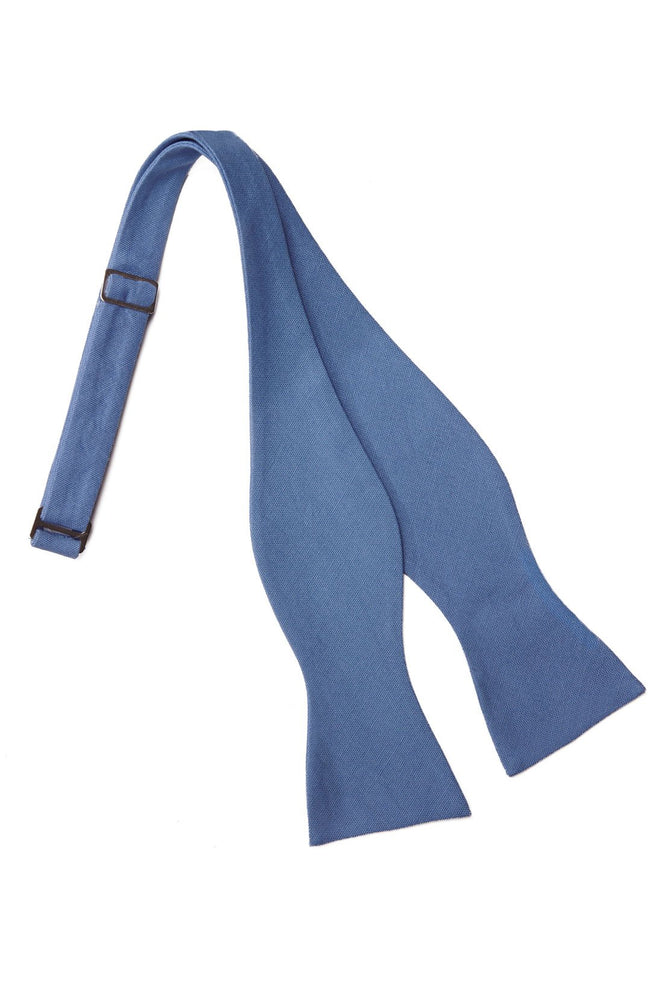 Tux Park Self Tie Blue Linen Bow Tie