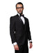 Mens 1 Button Shawl Lapel Vested Wool Tuxedo in Black - Men's Tuxedo USA