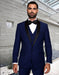 Mens 1 Button Shawl Lapel Vested Wool Wedding - Prom Tuxedo in Sapphire Blue - Mens Slim Fitted Tuxedo - Men's Tuxedo USA