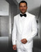Mens 1 Button Shawl Lapel Vested Wool Tuxedo in White - Mens Slim Fitted Tuxedo - Men's Tuxedo USA