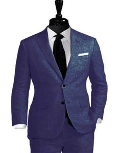 Linen Suit - Mens Summer Suits in   Navy Blue Color - Beach  Wedding - Men's Tuxedo USA