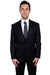 "Men's Stacy Adams Black Glen Plaid 1-Button Vested Suit"
