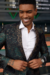 "Elegant Paisley Tuxedo Jacket for Prom and Wedding Celebrations by Stacy Adams"