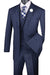 Venetian Collection - Navy Regular Fit Glen Plaid 2 Button 3 Piece Suit