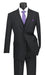 Olympia Collection - Glen Plaid Regular Fit Suit 3 Piece Black