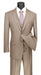 Olympia Collection - Glen Plaid Regular Fit Suit 3 Piece Tan