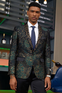 "Elegant Paisley Tuxedo Jacket for Prom and Wedding Celebrations by Stacy Adams"