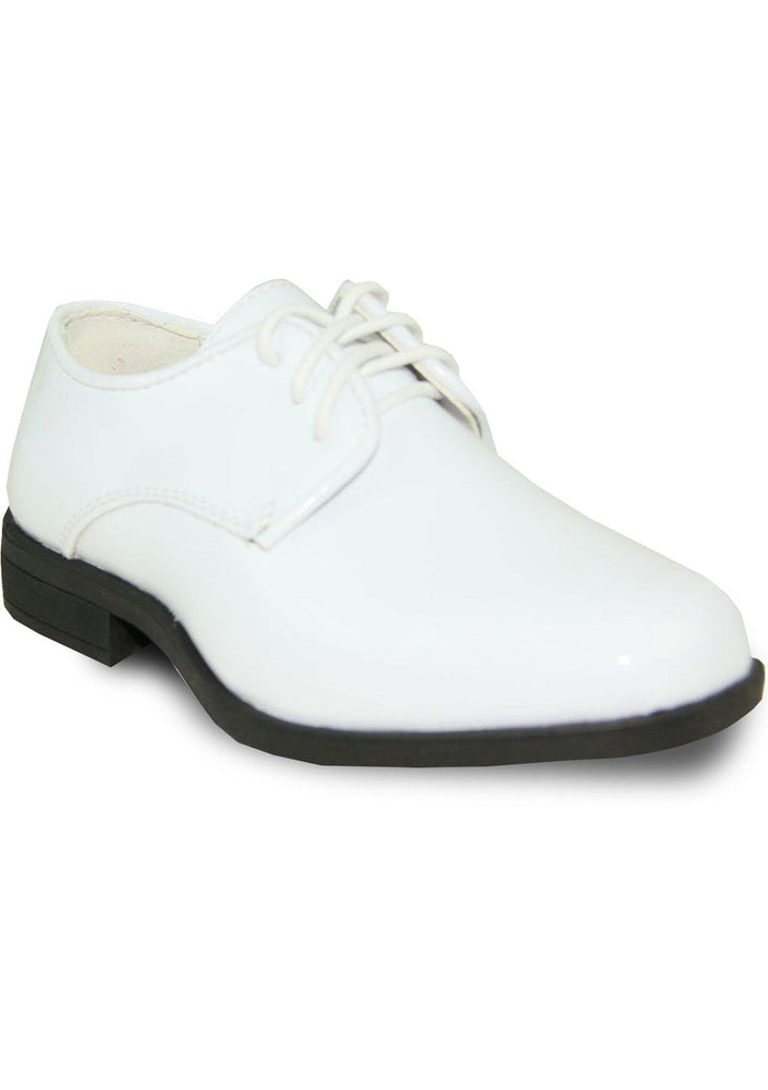 "Sarno" Kids White Tuxedo Shoes