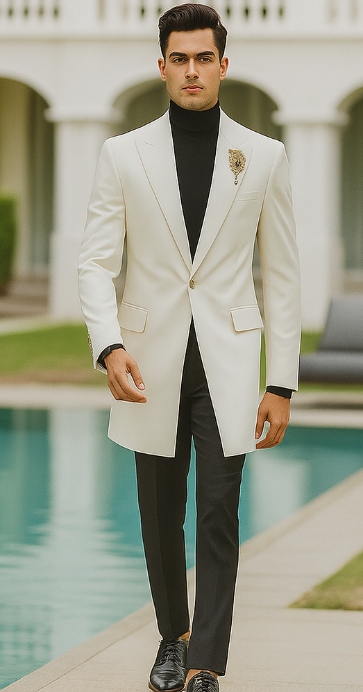 Velvet Long Coat - Velvet Carcoat - Off White - Ivory - Cream Color Coat