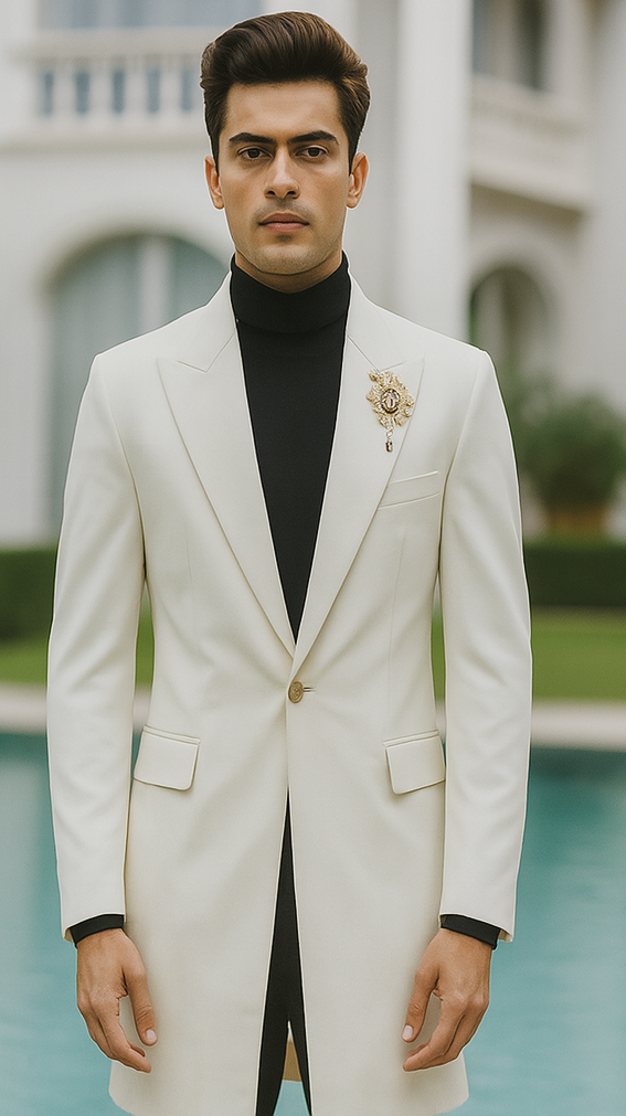 Velvet Long Coat - Velvet Carcoat - Off White - Ivory - Cream Color Coat