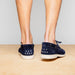 Zelli Venice Hand-Stitched Sueded Goatskin Boat Shoe in Navy