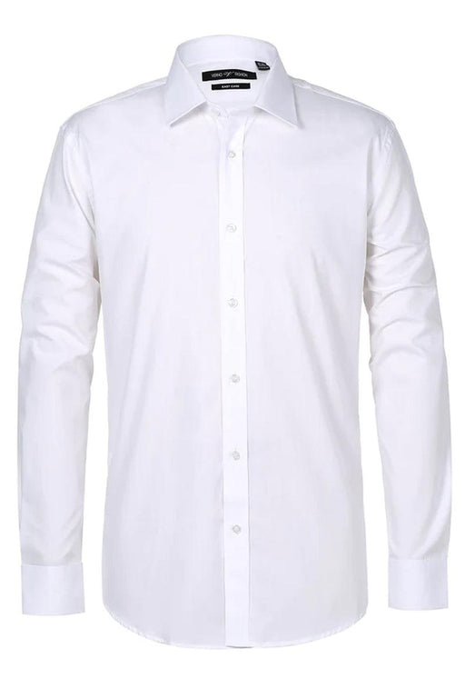 "Verno Men's White 100% Cotton Classic Fit Dress Shirt" - USA Men's Outlet