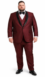Designer Burgundy Tuxedo for Men – Versailles 3-Piece Shawl Lapel