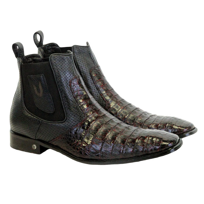 Vestigium Caiman Belly Chelsea Boots Black Cherry - Black Cherry