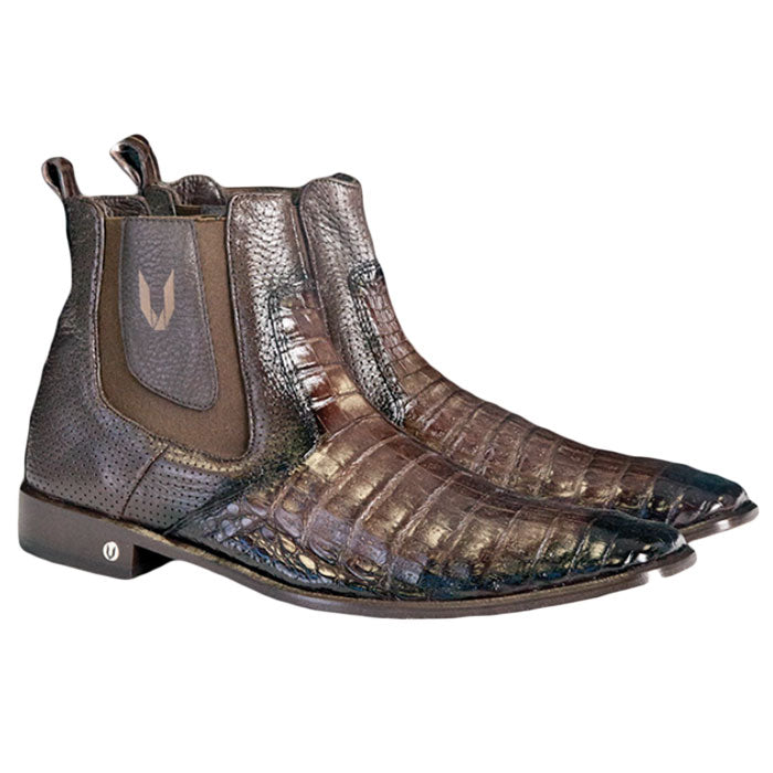 Vestigium Caiman Belly Chelsea Boots Faded Brown - Faded Brown