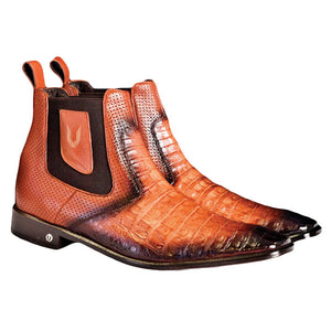 Vestigium Caiman Belly Chelsea Boots Faded Cognac - Faded Cognac