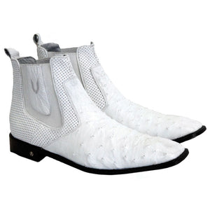 Vestigium Ostrich Chelsea Boots White - White