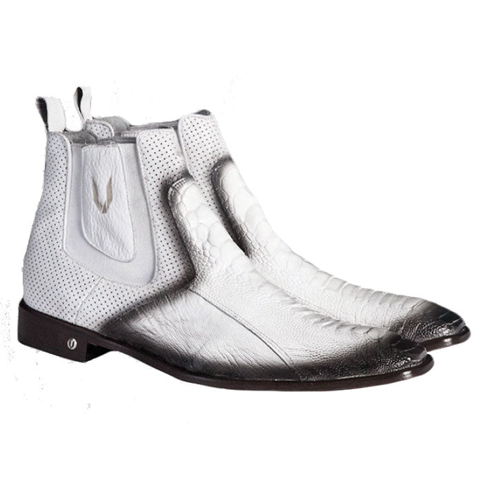 Vestigium Ostrich Leg Chelsea Boots Faded White - Faded White