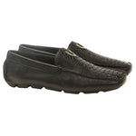 Vestigium Ostrich Leg Driving Loafers Black - Black Ostrich Leg men's driving loafer