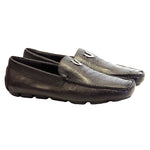 Vestigium Ostrich Leg Driving Loafers Brown - Brown Ostrich Leg men's driving loafer