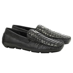 Vestigium Python Driving Loafers Black - Black Python men's driving loafer
