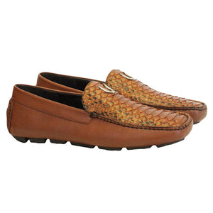 Vestigium Python Driving Loafers Cognac - Cognac Python men's driving loafer
