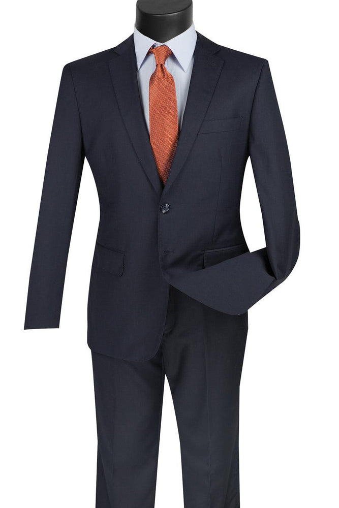 Vinci 2-Btn Navy Modern Fit Suit - Timeless Class & Timeless Style - USA Men's Outlet