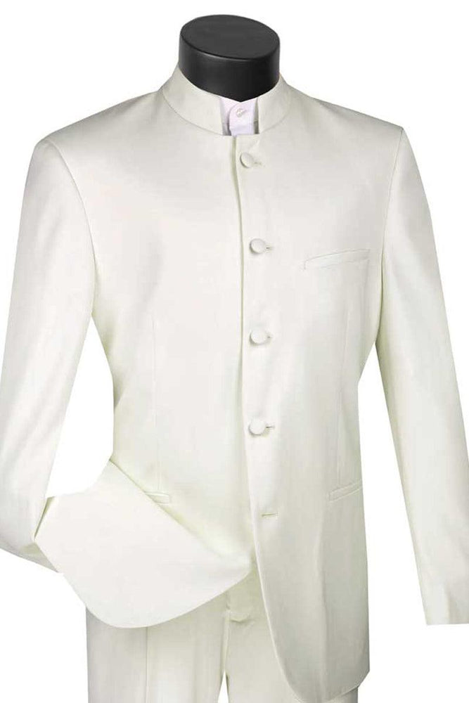 Vinci 5-Btn Mandar Tuxedo in Ivory | Classy Look, Exceptional Quality - USA Men's Outlet