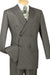 Vinci Charcoal Grey Pinstripe Gangster Double-Breasted Suit - USA Men's Outlet