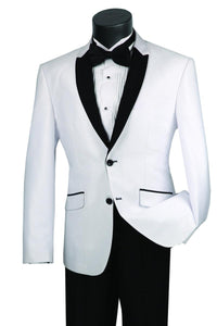 Vinci Collection Men's Slim Fit 2-Button White Peak Shawl Tuxedo - Elegant Mensattire