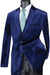 "Vinci Crux Men's 2-Button Velvet Blazer in Sapphire Blue" - USA Men's Outlet