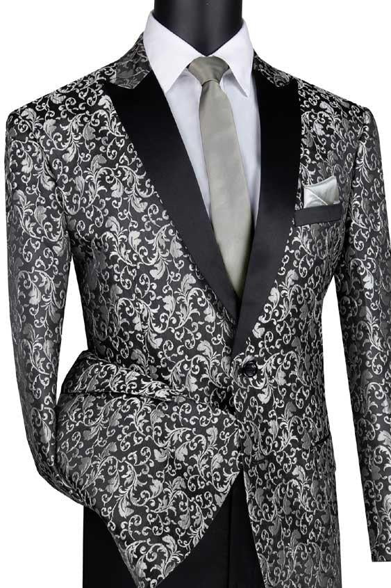 Starlight Silver Metallic Shawl Tuxedo Jacket (Separates) by Mark of Distinction
