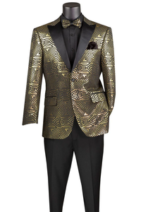Giza Glamour Gold Tuxedo Jacket