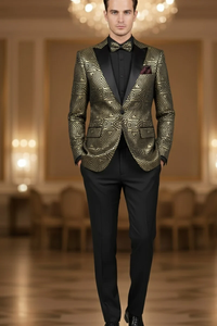Giza Glamour Gold Tuxedo Jacket