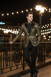 Giza Glamour Gold Tuxedo Jacket