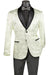 "Vinci Ivory Cream Prom Blazer: Silky Jacquard, Slim Fit, Tonal Paisley Print" - USA Men's Outlet