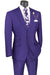 Vinci Men's 2-Btn Suit w/ Purple Plaid & Modern Fit Peak Lapel - USA Men's Outlet