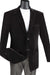 Vinci Men's 2-Button Regular Fit Velvet Blazer, Black - USA Men's Outlet