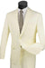 Vinci Men's 2btn Slim Fit Poplin Suit in Ivory - USA Men's Outlet