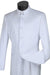 Vinci Men's 5-Button White Mandarin Banded Tuxedo - USA Men's Outlet